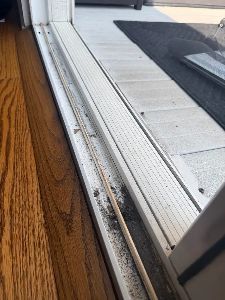Sliding door sill in Norwood Park, Chicago