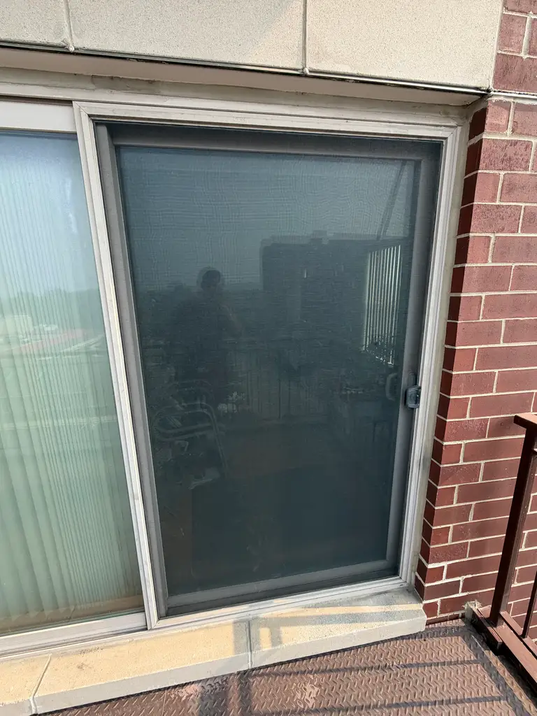White sliding patio door